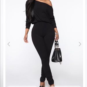 Ribbed off the shoulder romper